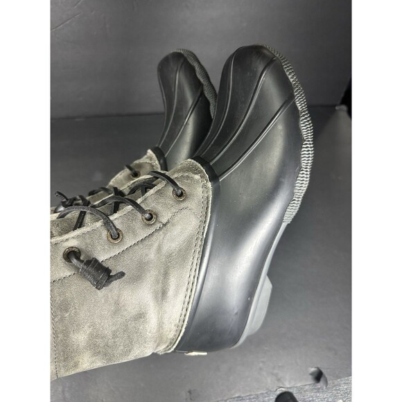 Sperry Saltwater Duck Boots Black Gray Women's Size 8.5 - Picture 8 of 10